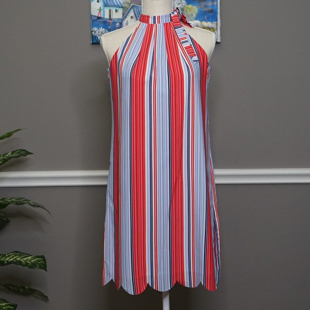 A-Line Red White and Blue dress